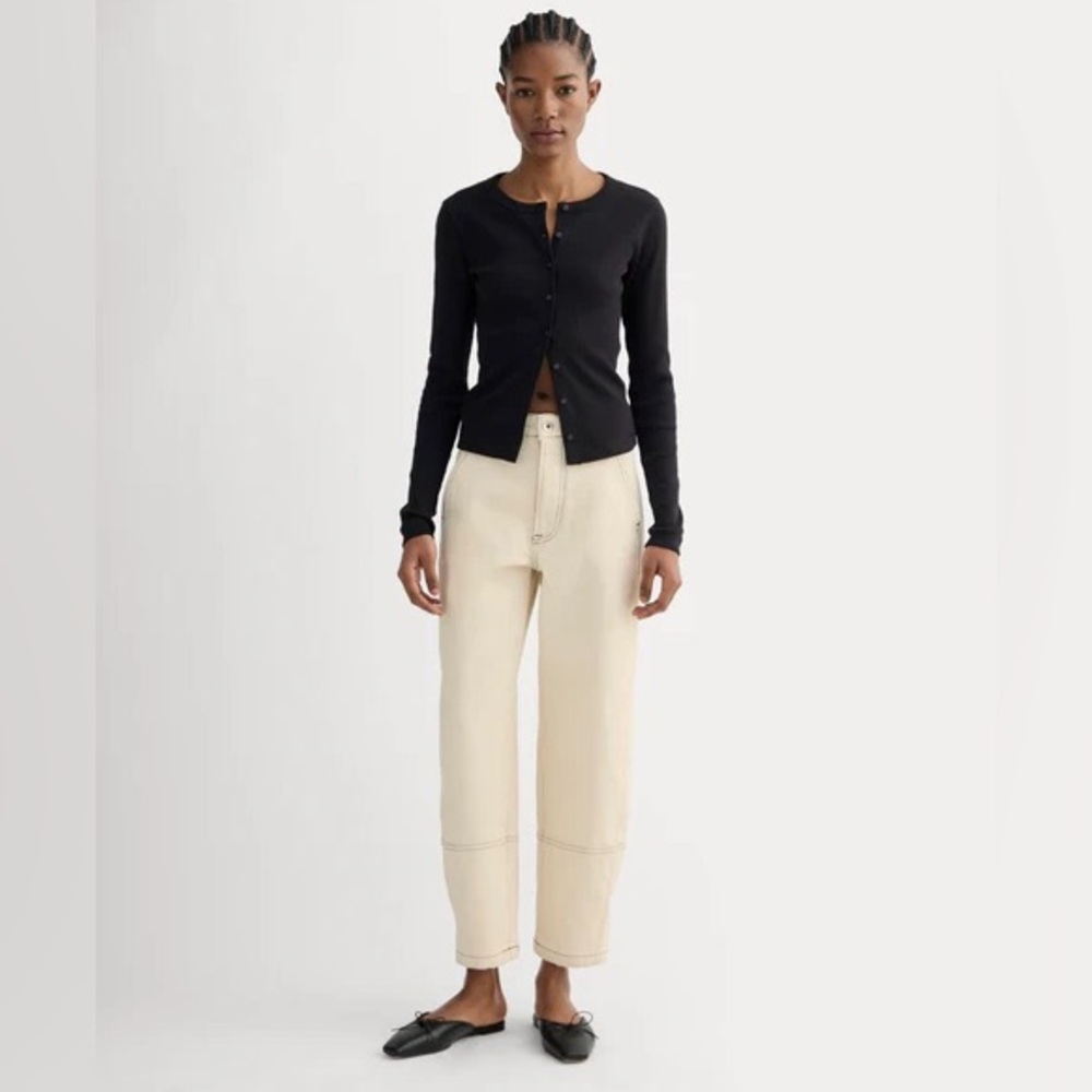 Everlane Utililty Barrel Pant in Bone size 2/4 - organic cotton